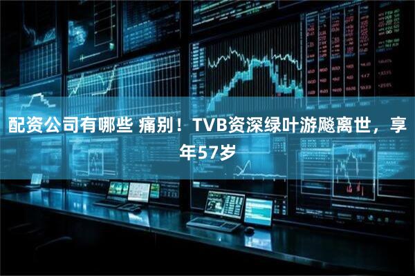 配资公司有哪些 痛别！TVB资深绿叶游飚离世，享年57岁